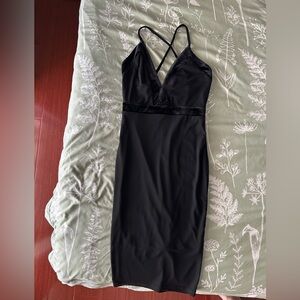 LBD Sexy Black Cocktail dress tight fit small velvet lining